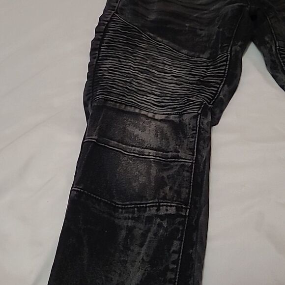 Reason supply co Ribbed Distressed Mulberry Moto Jeans Slim Fit Size 28 x 30 - Picture 4 of 12